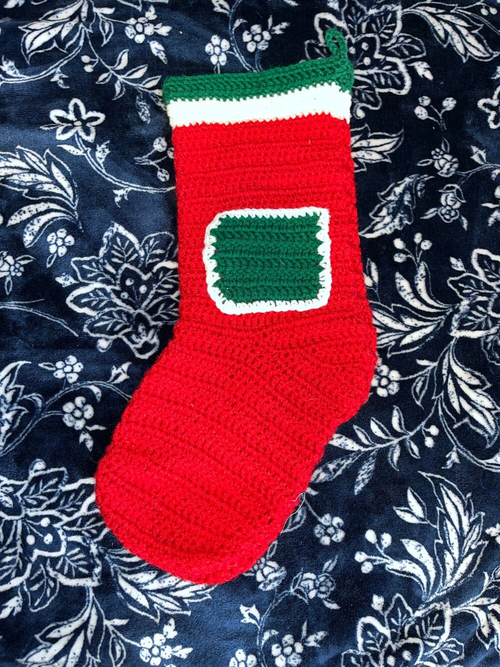 Vintage Handmade Crocheted Christmas Stocking